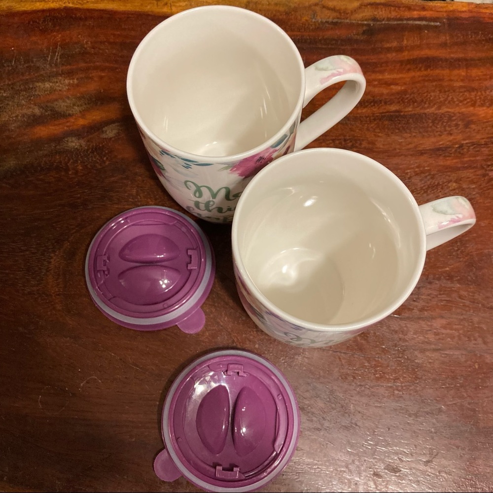 Pair 16oz Ceramic Coffee Mugs Motivational NWT - Picture 9 of 11